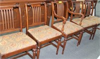 MAHOGANY DINING CHAIRS - 1 ARM CHAIR AND 4 SIDE