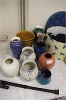 Large collection Poole vases.
