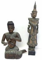 Antique Thai gilded wood seated figure