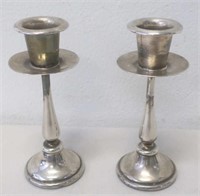 Pair Scandinavian sterling silver candlesticks