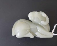 Chinese celadon carving of a goat