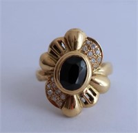 18ct yellow gold Sapphire Diamond ring