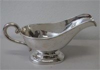 Large American sterling silver sauce boat