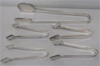 Set of Four Silver plated Asparagus serving tongs