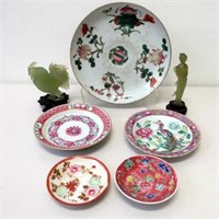 Five Qing Chinese porcelain plates