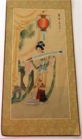 Chinese painting of a lady on silk