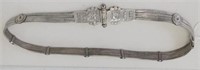 Antique Turkish ornate woven silver belt