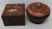 Chinese inlaid mother of pearl wood box