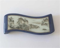 Chinese blue porcelain brush rest