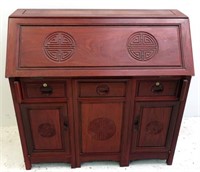 Chinese solid rosewood bureau and chair