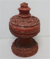 Burmese large red lacquered medicine box