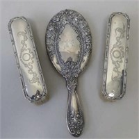 Antique English sterling silver hand mirror