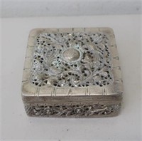 Antique Chinese silver pierced box