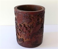 Chinese 18/19thC carved bamboo brushpot