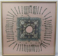 Superb framed Qing Dynasty silk Cloud collar