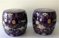 Pair Chinese purple glaze porcelain vases