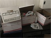 FOUR BOXES OF CLEANERS AND SUPPLIES