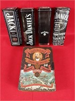 Five Collectible Jack Daniel's Tins