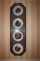 Framed 1981 - 1984 Christmas Plates 14.5 x 48L
