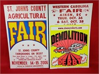 Demolition Derby and Agricultural Fair Posters