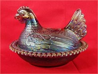 Carnival Glass Hen on a Nest