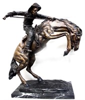 Bronze Sculpture- "Bronco Buster" Remington Recast