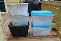 Storage Totes, 5 totes with lids