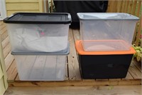 Storage Totes, 4 totes with lids