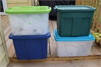 Storage Totes, 4 totes with lids