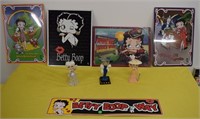 Betty Boop Items, 5 signs and 3 statuettes
