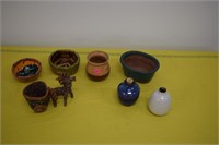Pottery Items,  Various small bowls, planters