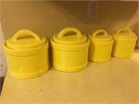 4 Canary Yellow Kitchen Canisters