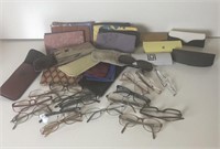 Large Assortment of Eye Glasses & Cases
