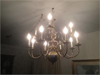 Brass 8 Arm Chandelier