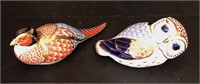 Royal Crown Derby Owl and Pheasant Figurines