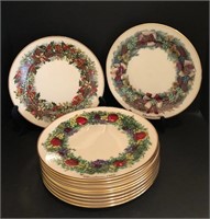 Lenox China Colonial Christmas Wreath Plates