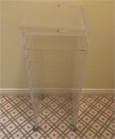 Lucite Rolling Cart