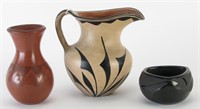 Three Native American Pottery Vessels