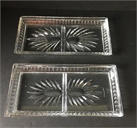 Pair of William Yeoward Cut Crystal Vanity Trays