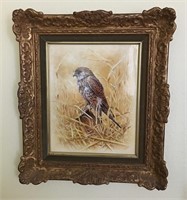 Framed Malcolm D. Johnson Porcelain Painting