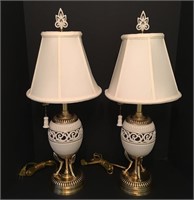 Lenox Porcelain and Brass Table Lamps
