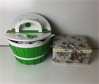 Pair of Sewing Boxes with Notions