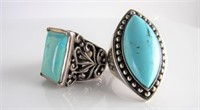 Two Beautiful, Heavy Turquoise Rings