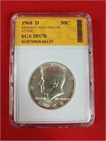 MS70 1968-D Kennedy Silver Half Dollar
