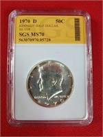 MS70 1970-D Kennedy Silver Half Dollar
