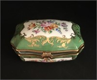 Hand Painted French Porcelain Trinket Box