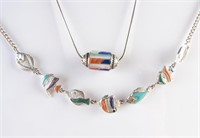 Sterling Silver Fish and Barrel Necklaces