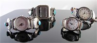 Four Southwest Silver Watches, Begay