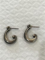 Very Pretty Small Silver? 1/2 Hoop Earrings