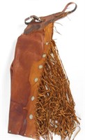 Western Tooled Leather Batwing Chaps